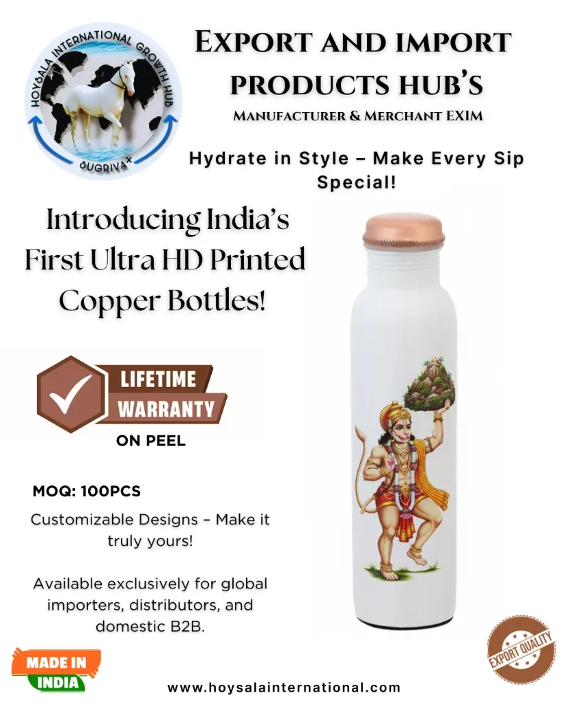 Ultra HD Printed Pure Copper Water Bottle – Custom Premium Copper Bottle Manufacturer & Supplier India